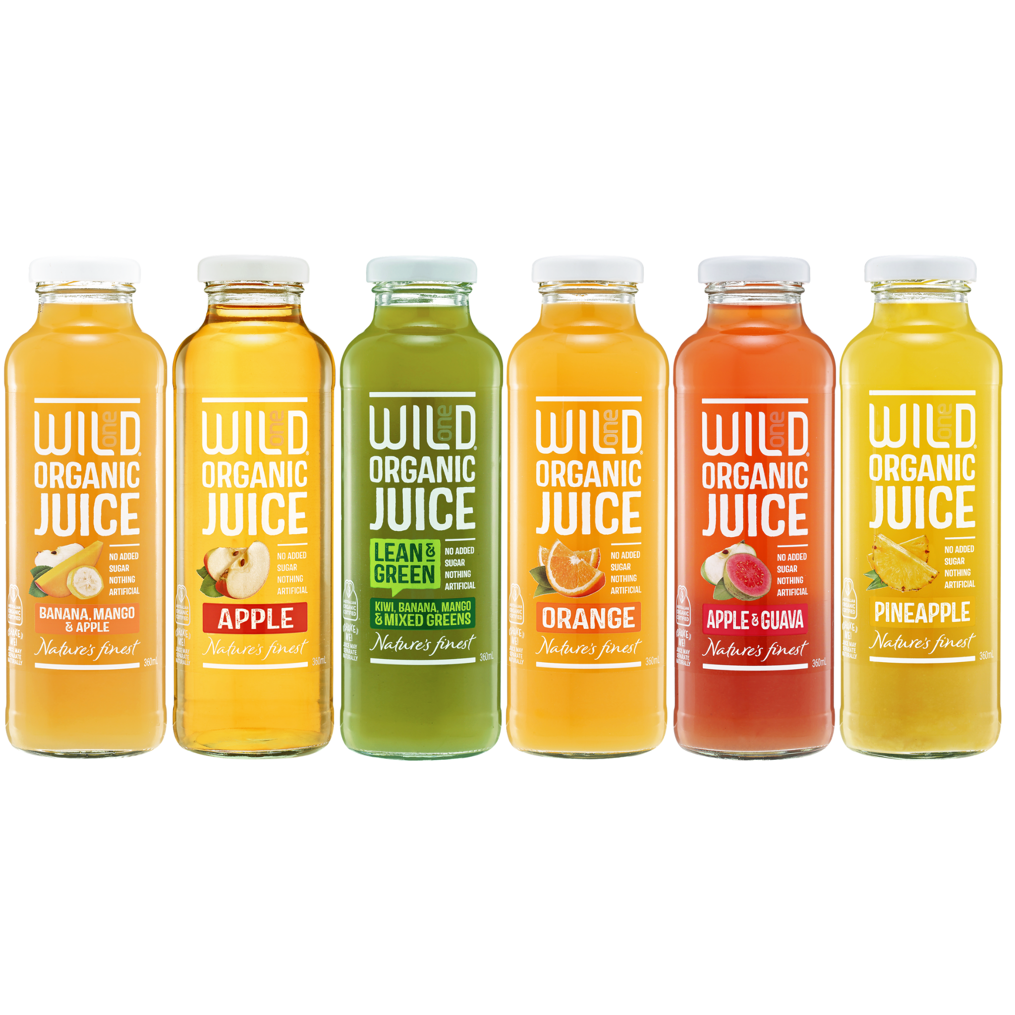 Organic Juice Mixed Box 12 x 360ml Wild One Beverages
